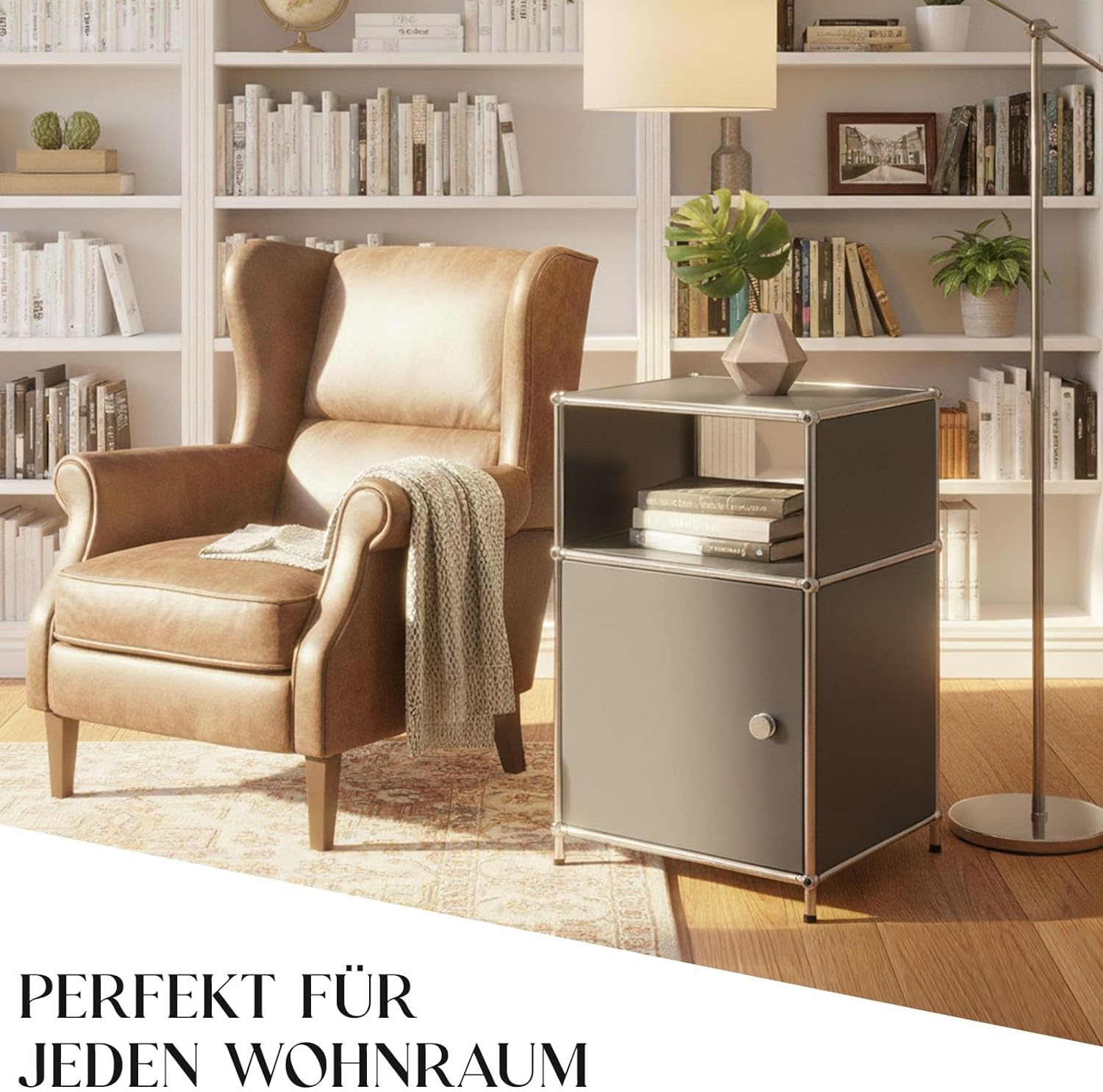 Floordirekt Epure MK-040 shelf used as a side table in a living room setting