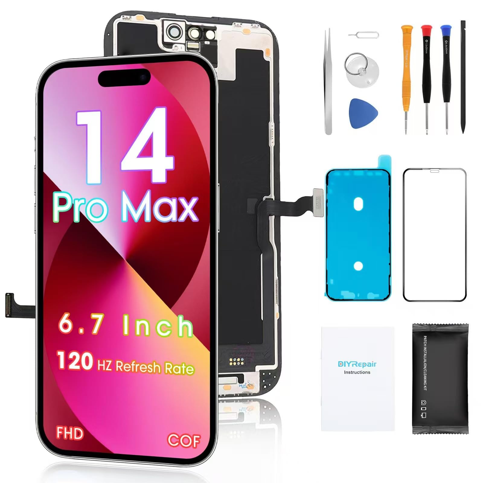 Substituição de tela para iPhone 14 Pro Max de 6,7 polegadas