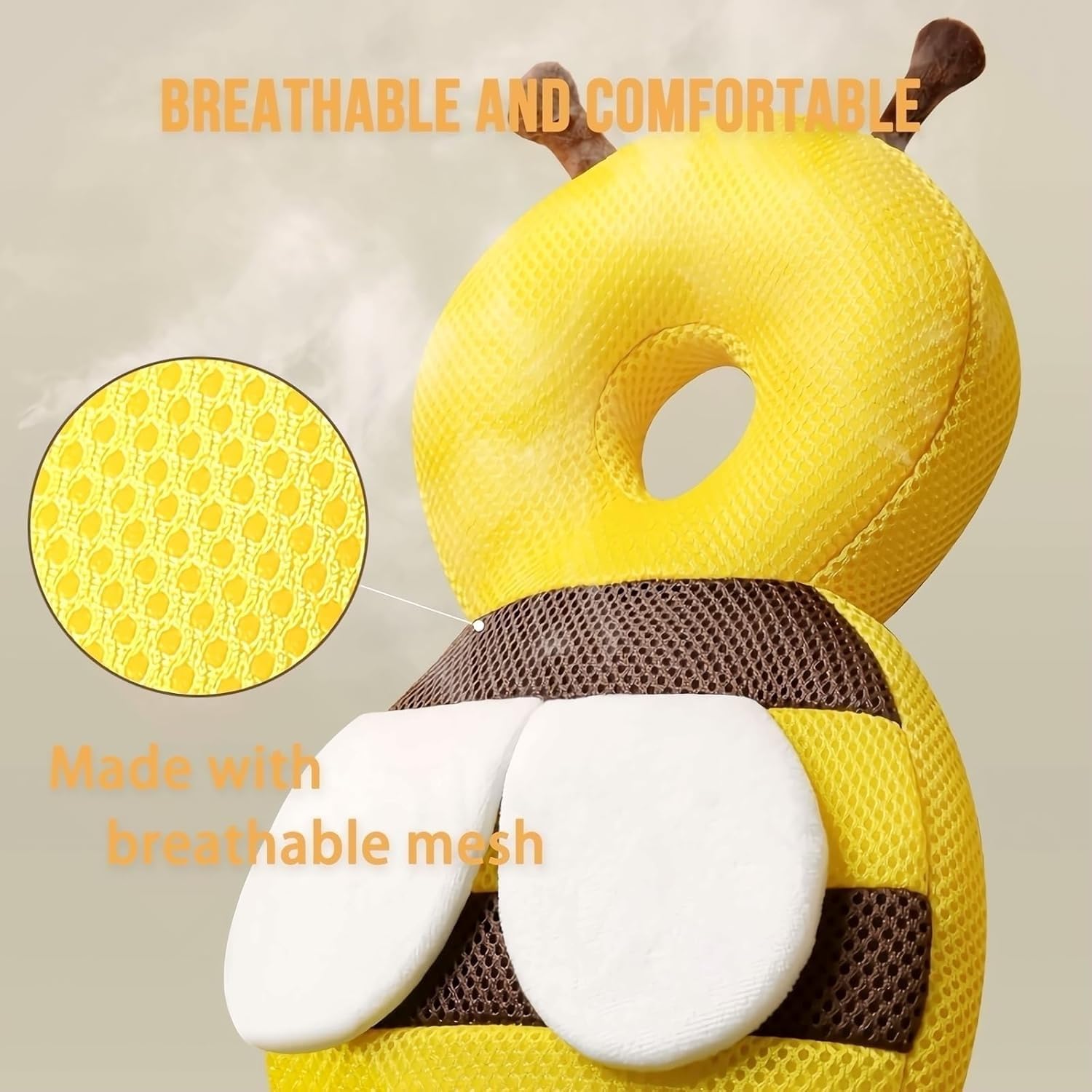 Mochila protectora de cabeza de bebé para niños pequeños, protección de la cabeza para que el bebé gatee, camine y caiga hacia atrás, cojín de aterrizaje suave