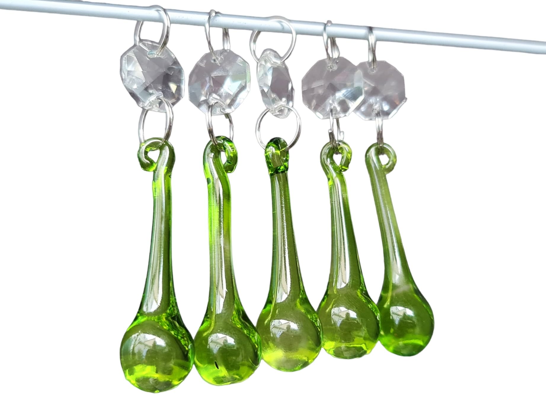 Verre cristal de lustre vert sauge pampilles gouttelettes pour luminaire et table de fête