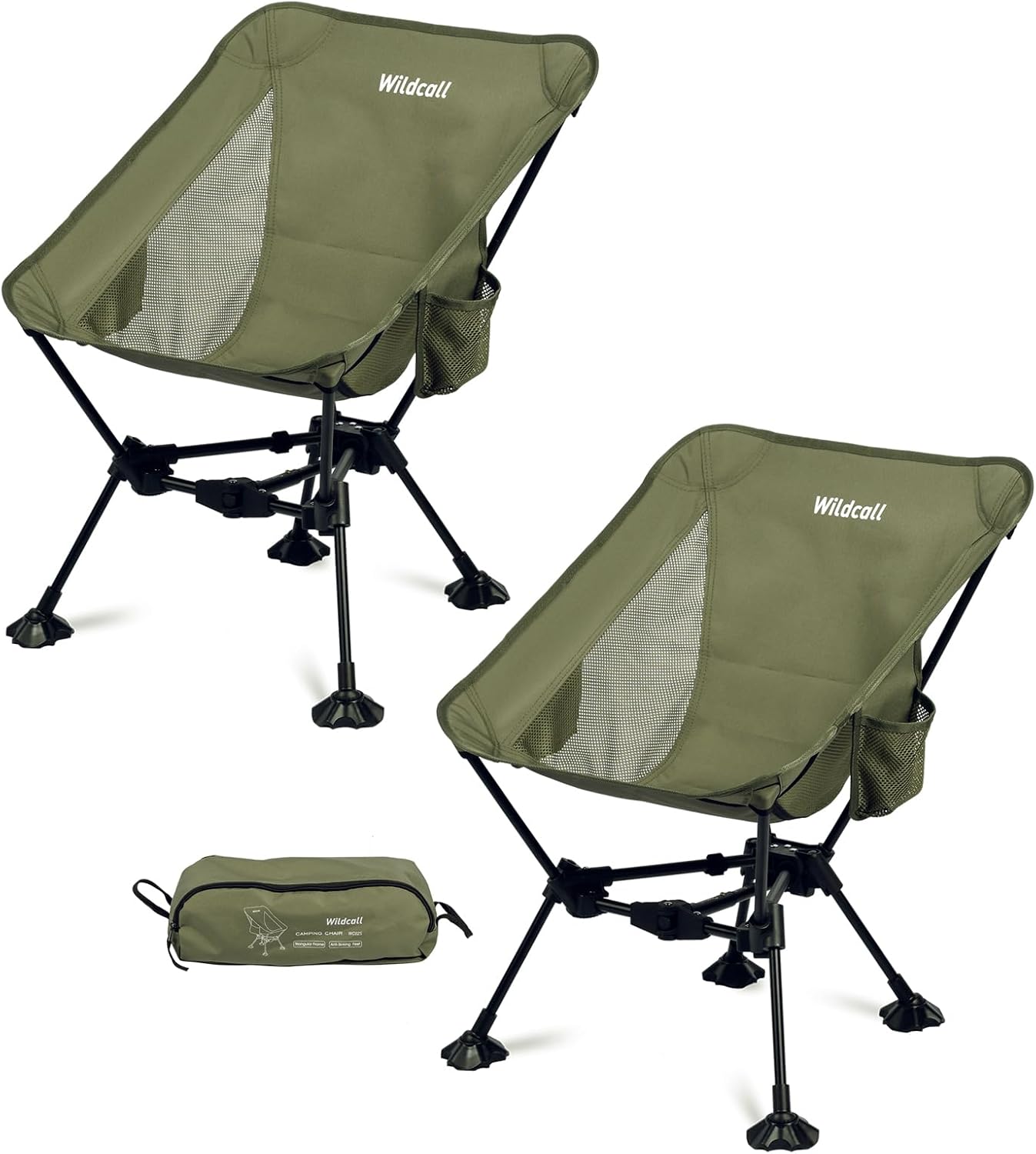WildCall Lightweight Folding Camping Chair Compact Beach Chair with Anti-Sinking Large Feet