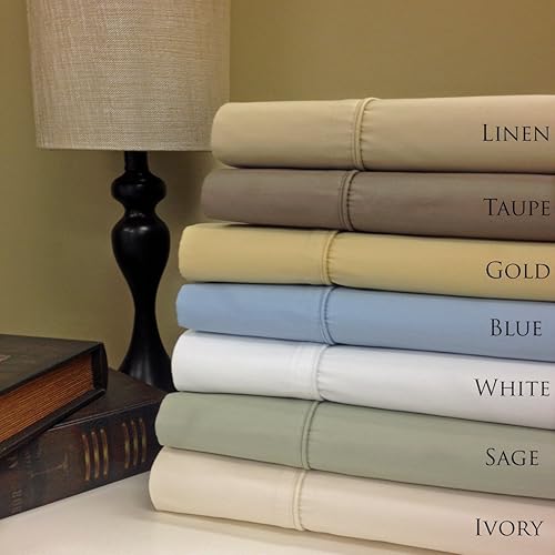 Royal Tradition King Blue - Juego de sábanas sólidas de 650 hilos, mezcla de algodón y poliéster, sin arrugas, sábanas superprofundas de 22 pulgadas