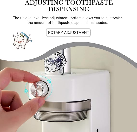 AVEKI Automatic Toothpaste Dispenser, Electric Toothpaste Dispenser for Bathroom, Wall Mounted Bathroom Accessories Use for Family, Smart Toothpaste Dispensers for Kids and Adults (Black)