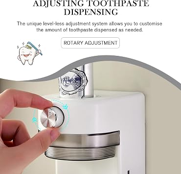 AVEKI Automatic Toothpaste Dispenser, Electric Toothpaste Dispenser for Bathroom, Wall Mounted Bathroom Accessories Use for Family, Smart Toothpaste Dispensers for Kids and Adults (Black)