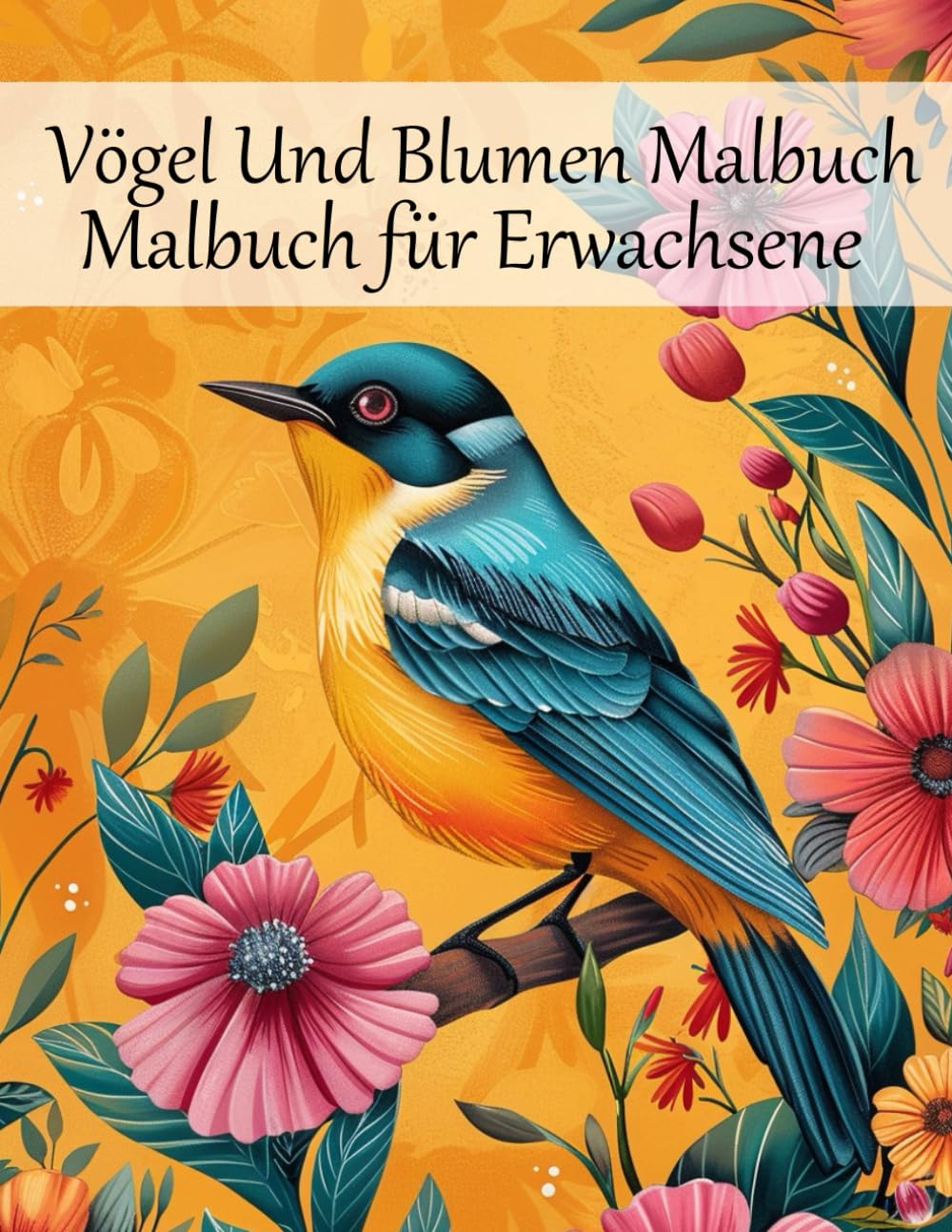 Vögel Und Blumen Malbuch Malbuch für Erwachsene: 50 wundervolle Blumen und Vögel zum Ausmalen – Anti-Stress & Achtsamkeit durch kreative Entspannung