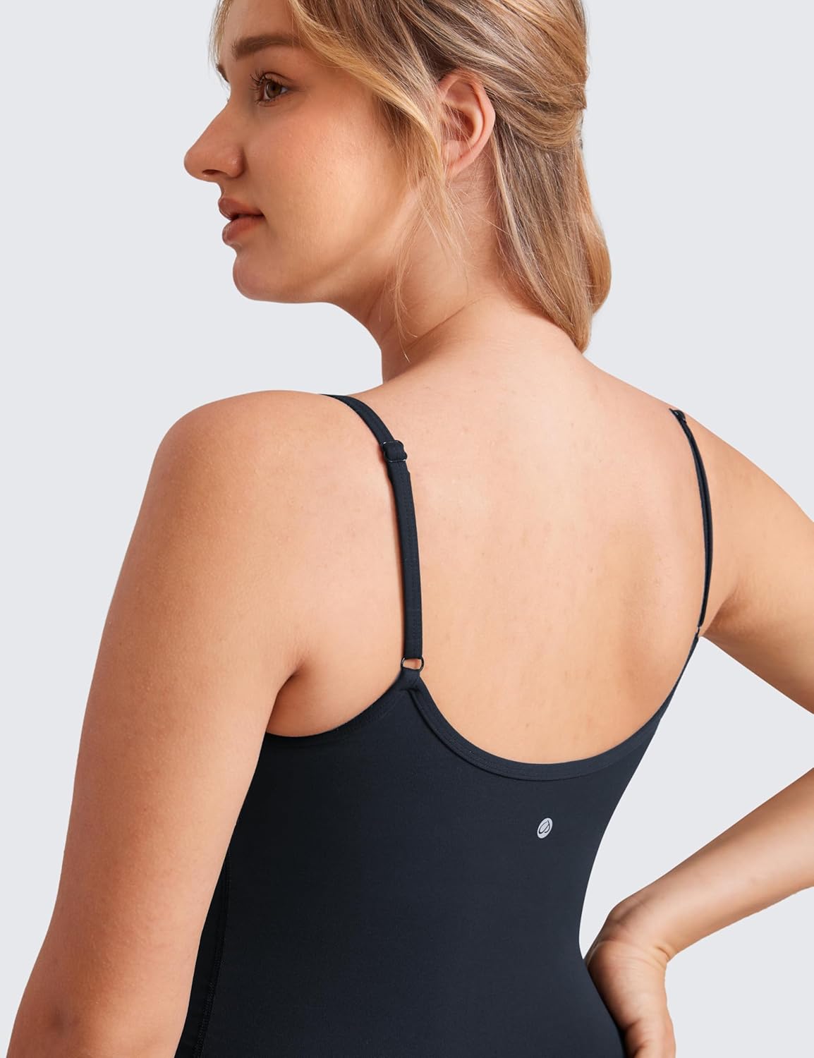 CRZ YOGA Butterluxe Maternity Cami Strap Workout Romper - U Neck Casual Shorts Jumpsuit Pregnancy Womens Tank Top Bodysuit - Image 6