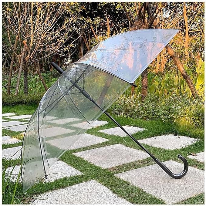 Image of Clear Transparent, Durable Wind-Resistant Umbrella | Special For Windproof Umbrella for Outdoor Events Rain-Decoration (White)