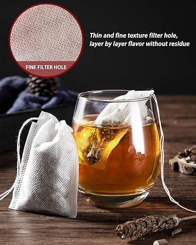 Miniatura 3 de 400 bolsas de té desechables para té de hojas sueltas, bolsas de filtro de té con cuchara de té gratis para té suelto, té de hojas sueltas, café,