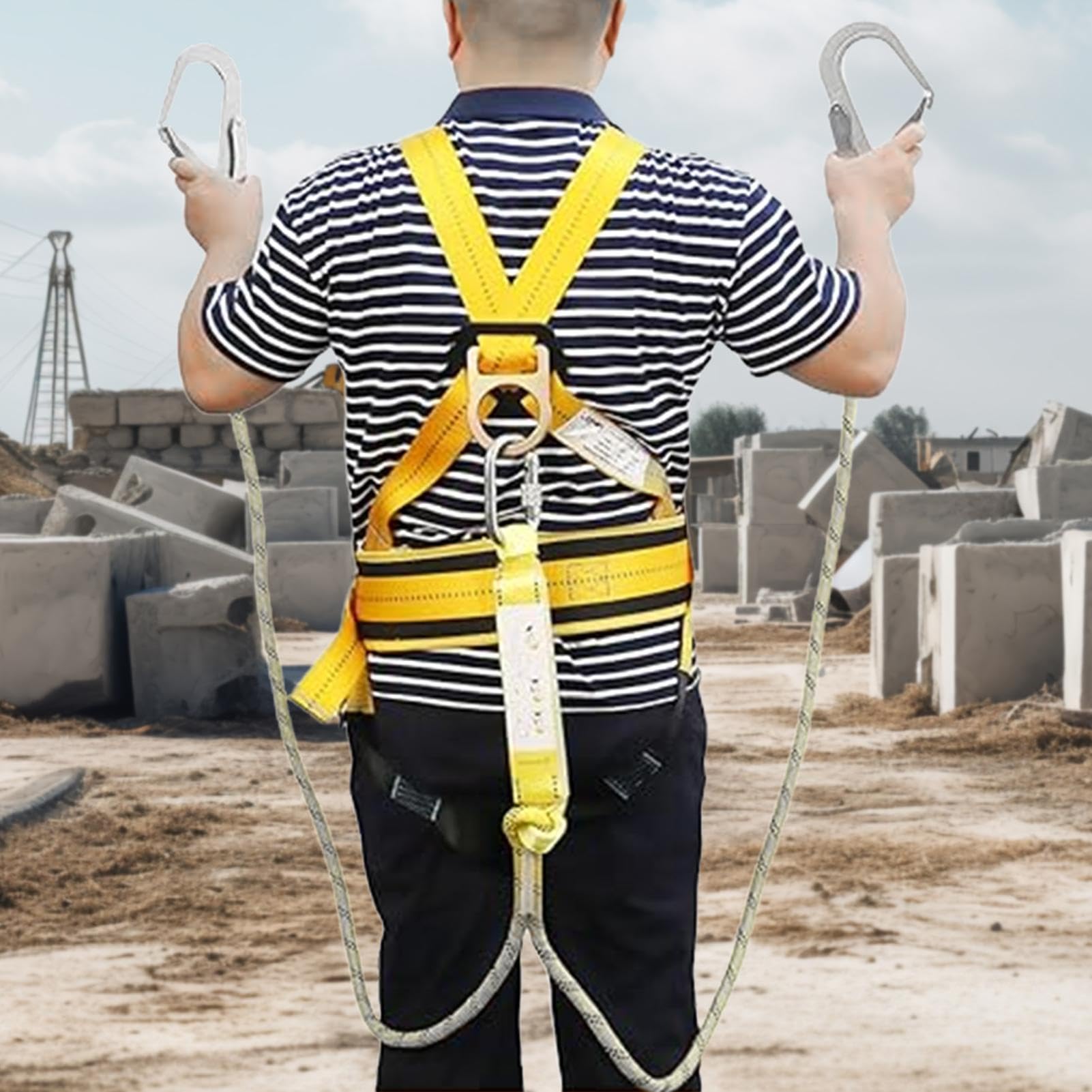 Imbracatura di sicurezza per l'edilizia, imbracatura anticaduta | Imbracatura di sicurezza per scala | Imbracatura per copertura di protezione completa del corpo, imbracatura da costruzione