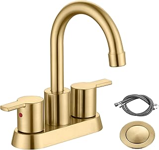 Sponsored Ad - RKF Swivel Spout Two-handle Centerset bathroom faucet Lavatory faucet with pop-up drain with overflow and C...