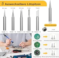 Wiecok 60W Forrasztópáka Készlet Állítható Hőmérséklettel 220-480°C, Be/Ki Kapcsolóval, 5 Cserélhető Heggyel, Elektronikai Javításokhoz 4