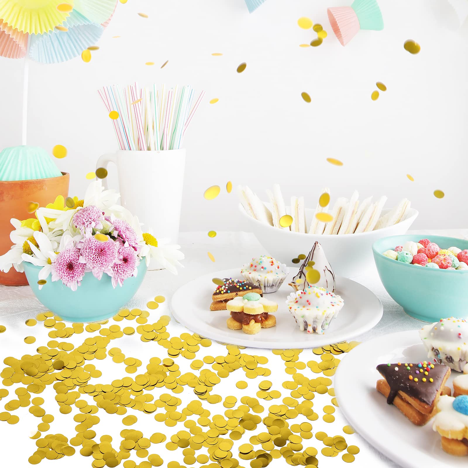 Happy Birthday Confetti, 30 g gouden tafelconfetti, metallic