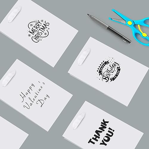 Miniatura 4 de HUAPRINT Bolsa de regalo blanca, paquete de 12 bolsas de compras blancas con asas de cinta, 10.6 x 8.3 x 3.1 pulgadas, bolsas de regalo para