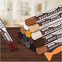Lifreer 16 Colors Wood Filler Sticks - Wax Crayons for Furniture Scratches, Cracks, Holes on Floors, Cabinets, Tables