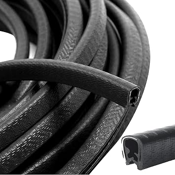 U Shape Rubber Seal Edge Strip Trim Guard for Panels, Car Doors, Steel Plates, Hatches, Table Corners, Fits Edge 1/32 to 1/4 Inch, 10Ft Length