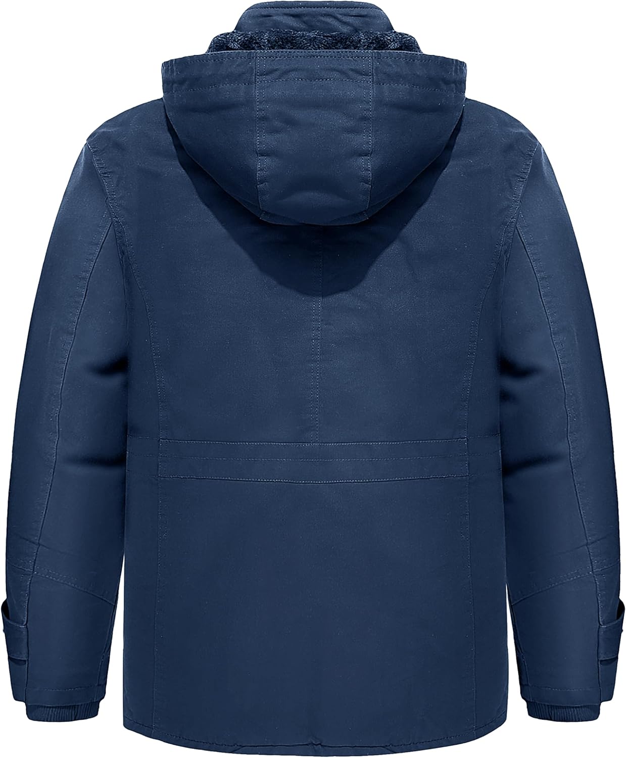 TACVASEN Men's Winter Jacket Cotton Military Jackets Fleece Lined Thick Work Warm Cargo Coats with Hooded - Image 2