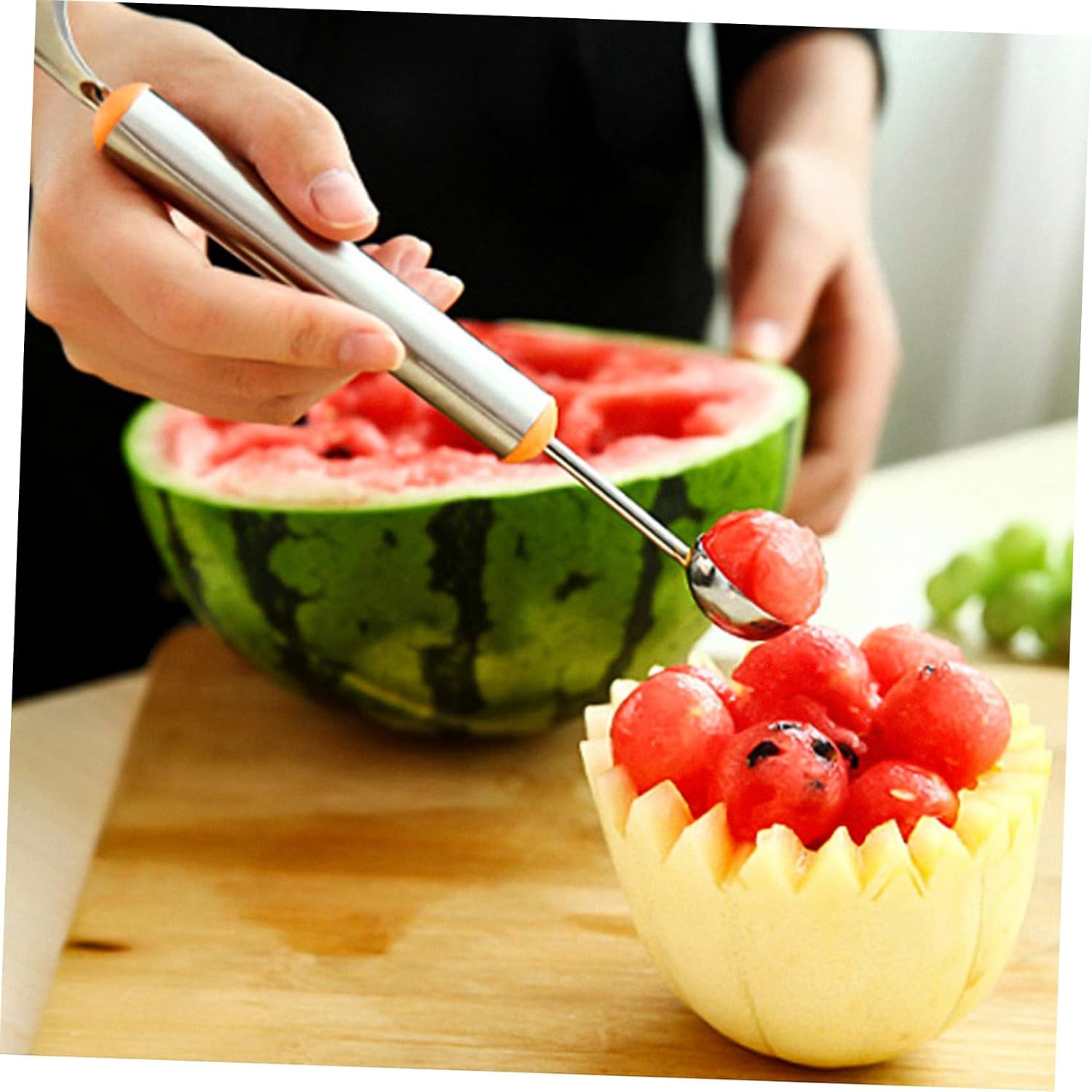 6pcs Fruit Forks and Ball Diggers Xmas Stainless Steel