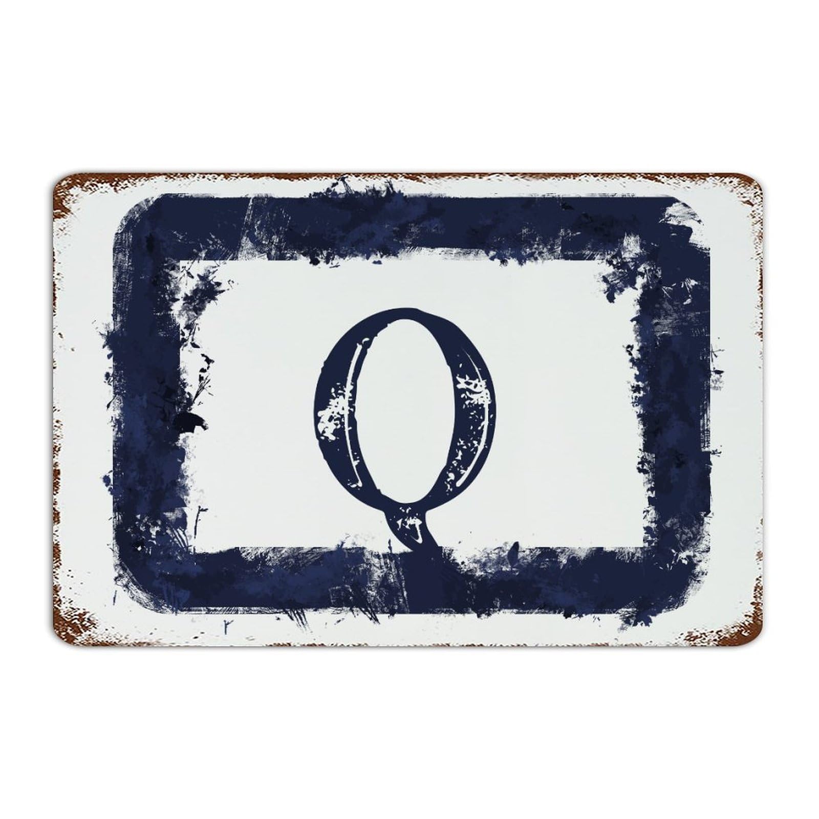 Poster d'art monogrammé en métal durable, décoration murale rétro avec lettre de l'alphabet