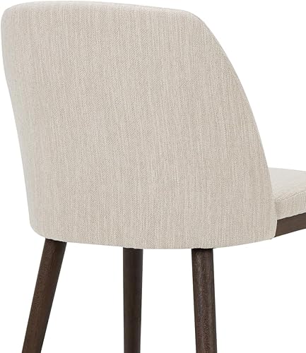 Miniatura 7 de Juego de 2 sillas de comedor tapizadas, modernas sillas de comedor, sillas de cocina de restaurante con respaldo medio con patas de madera, color