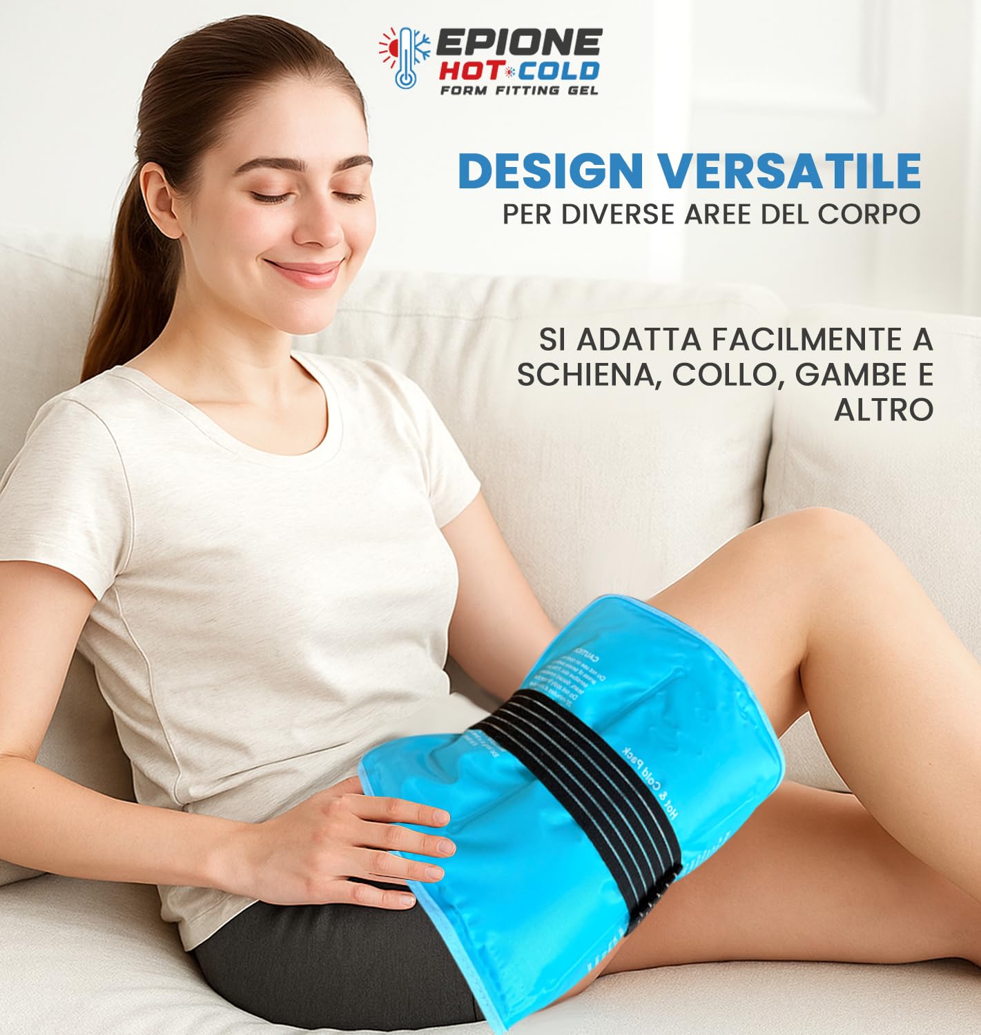 Boston Tech EPIONE Borsa di Gel Freddo/Caldo con Cinghie | Formato Grande per Spalle, Ginocchia, Gomiti, Fianchi e Schiena | Sollievo da Dolore, Gonfiore e Lesioni Muscolari (27 x 37 cm)