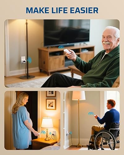 Miniatura 6 de DEWENWILS Toma de control remoto con temporizador, interruptor de luz remoto inalámbrico, interruptor de salida remoto de 100 pies con 5153060