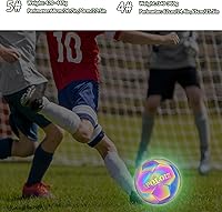 Vista 5 de Holographic Reflective Soccer Ball Glow in The Dark,Light up Soccer Ball for Night Training (with Pump)