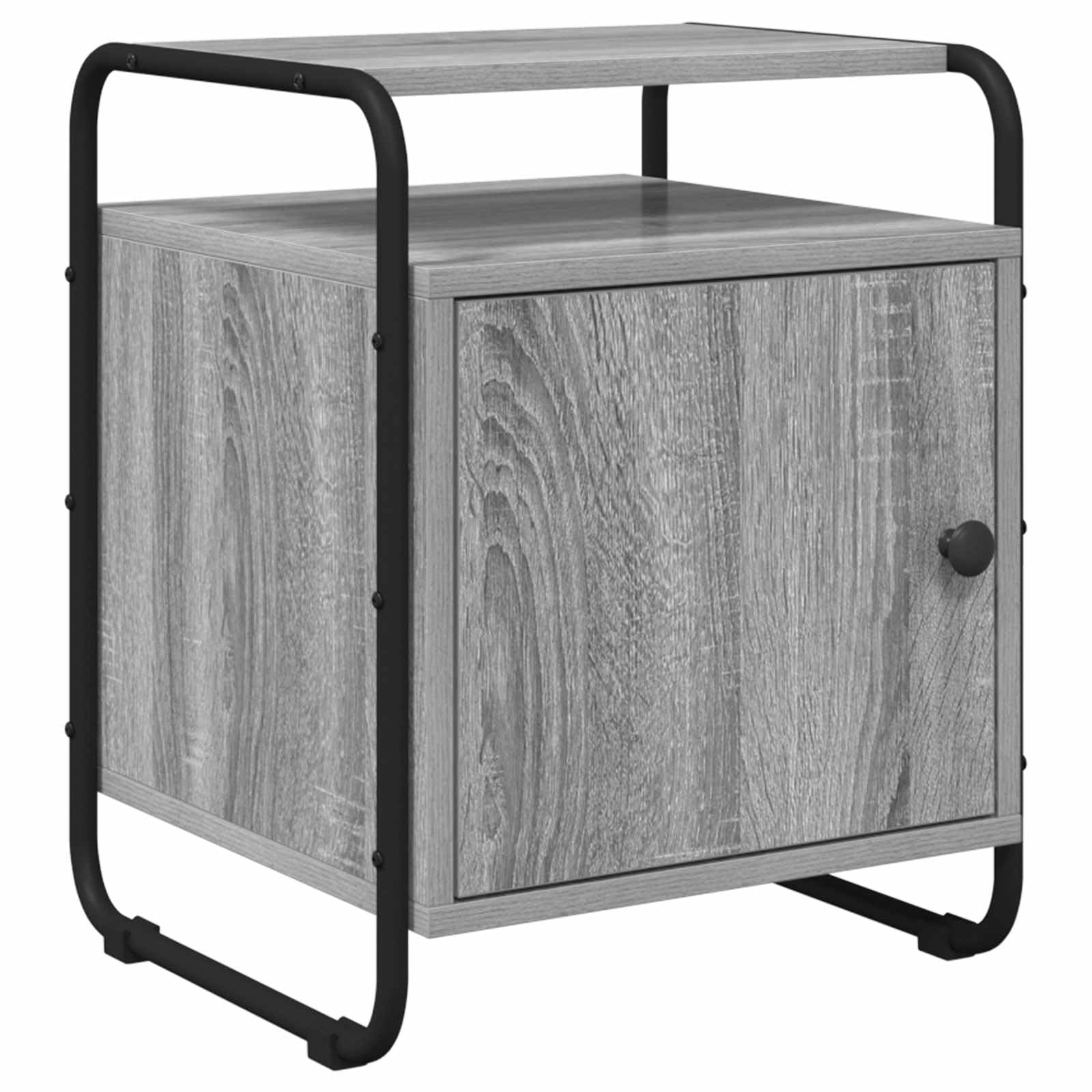 Comodino grigio Sonoma, in legno, 40 x 39,5 x 50 cm