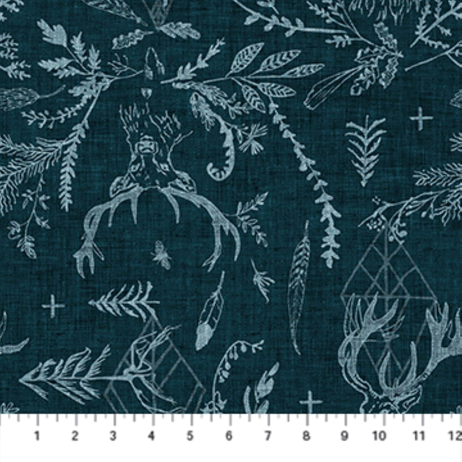 Northcott Figo Forest Fable 90350 49 Teal Toss BTY