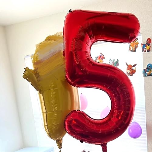 Vista 352 de Globos de 40 pulgadas, globo azul claro número 4, helio autoinflable de aluminio azul bebé para niños de 40 a 15 años, decoraciones de fiesta
