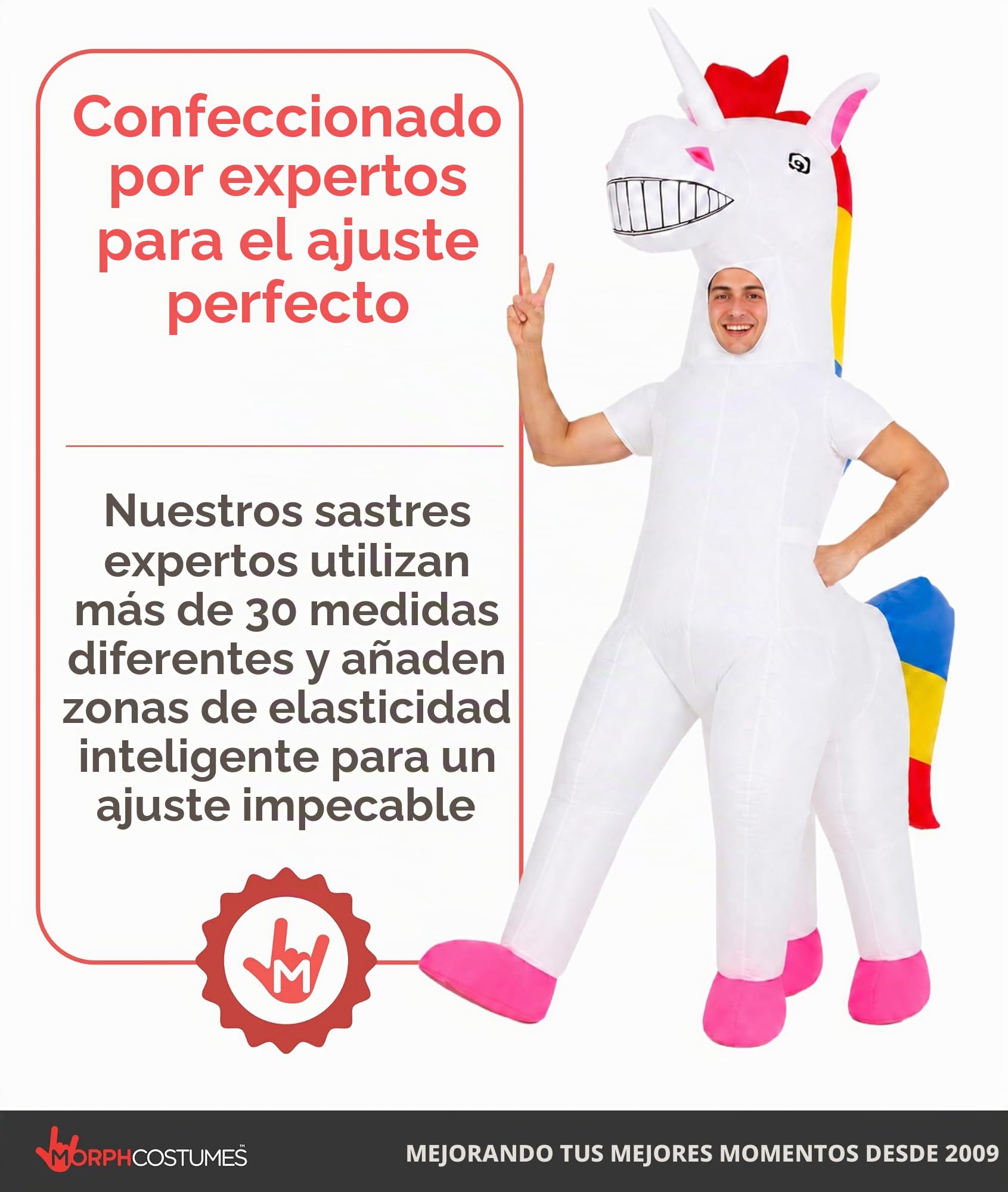 Morph Costumes Disfraz Unicornio Adulto Hinchable , Disfraz Despedida Soltera Talla Única