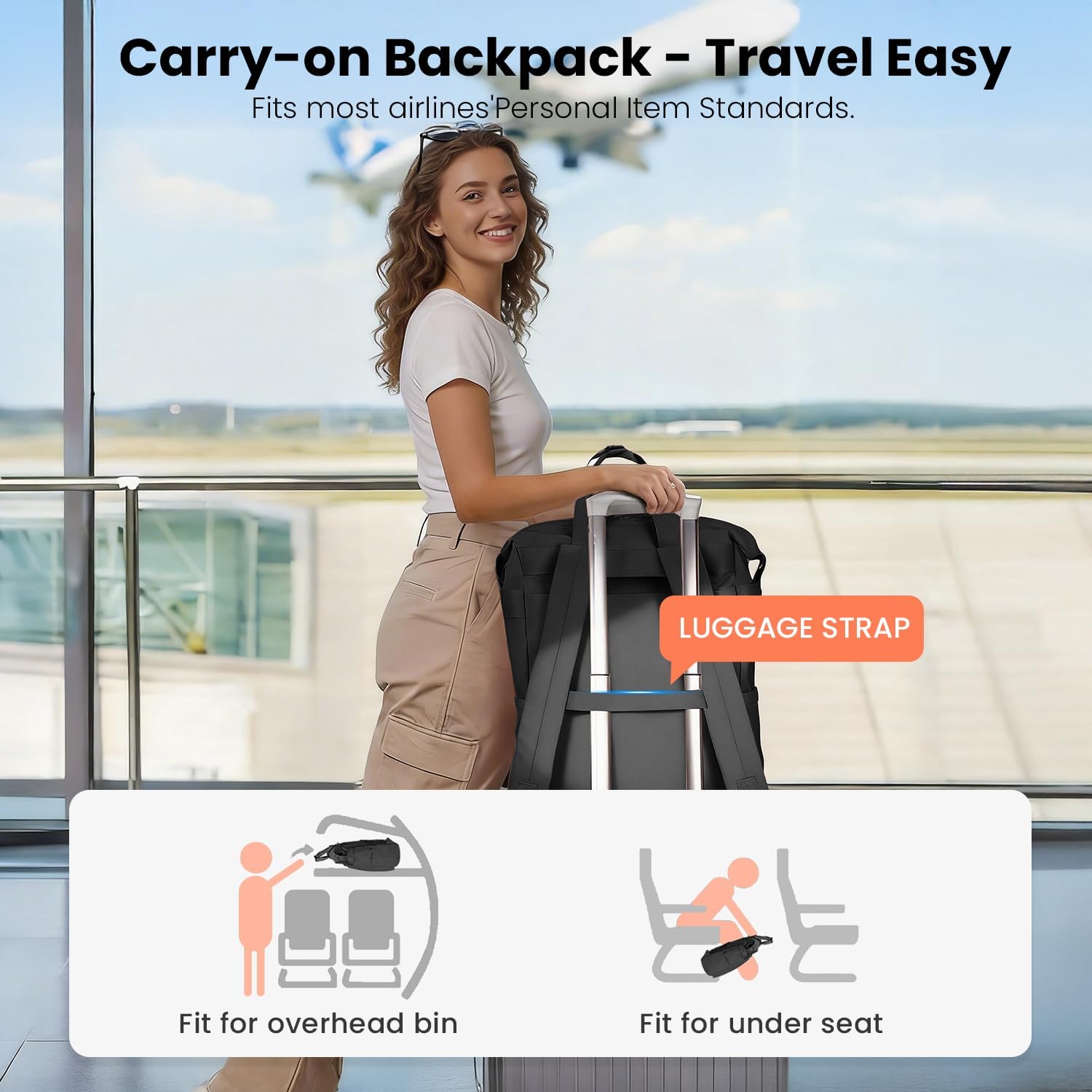 Carry On Laptop Backpack, Ultra Lightweight College Work Daypack image 5