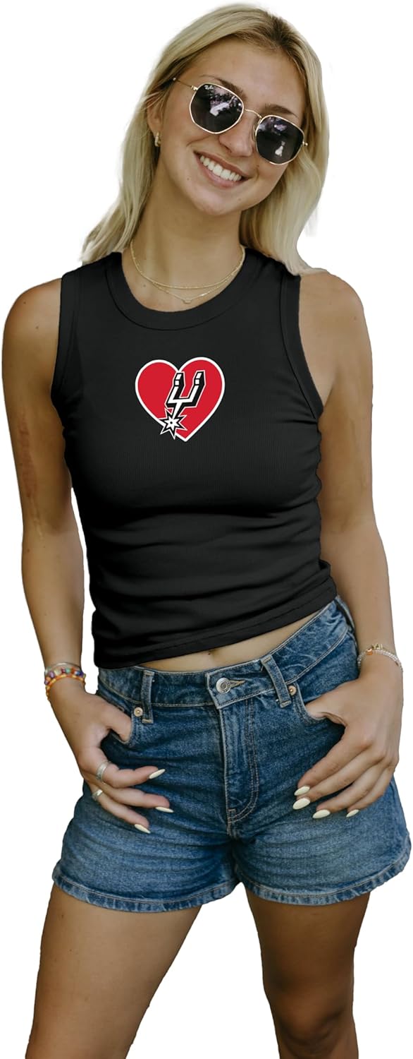 Blue 84 Women's NBA Officially Licensed Baby Rib Tank Top Heart