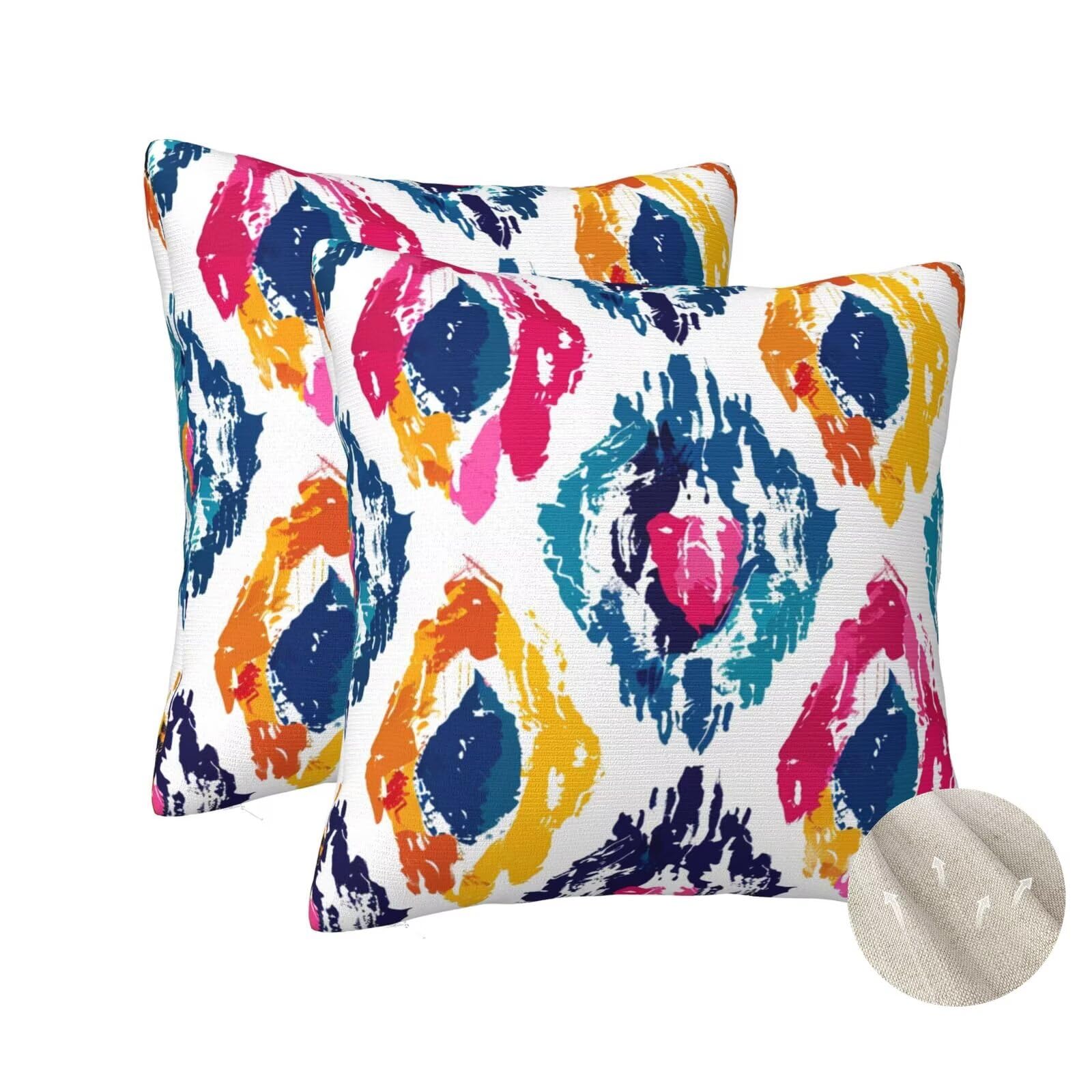 Housse coussin 60x60 cm style bohème en lot de 2 pour décoration de canapé salon et chambre