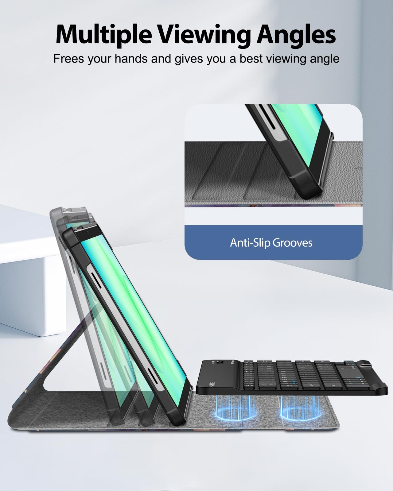 Fintie Funda con teclado para Samsung Galaxy Tab A11 Plus/A9 Plus de 11 pulgadas, color negro | 3 ángulos de visión, teclado Bluetooth desmontable, batería recargable, doble protección, uso de viaje y estudio de trabajo