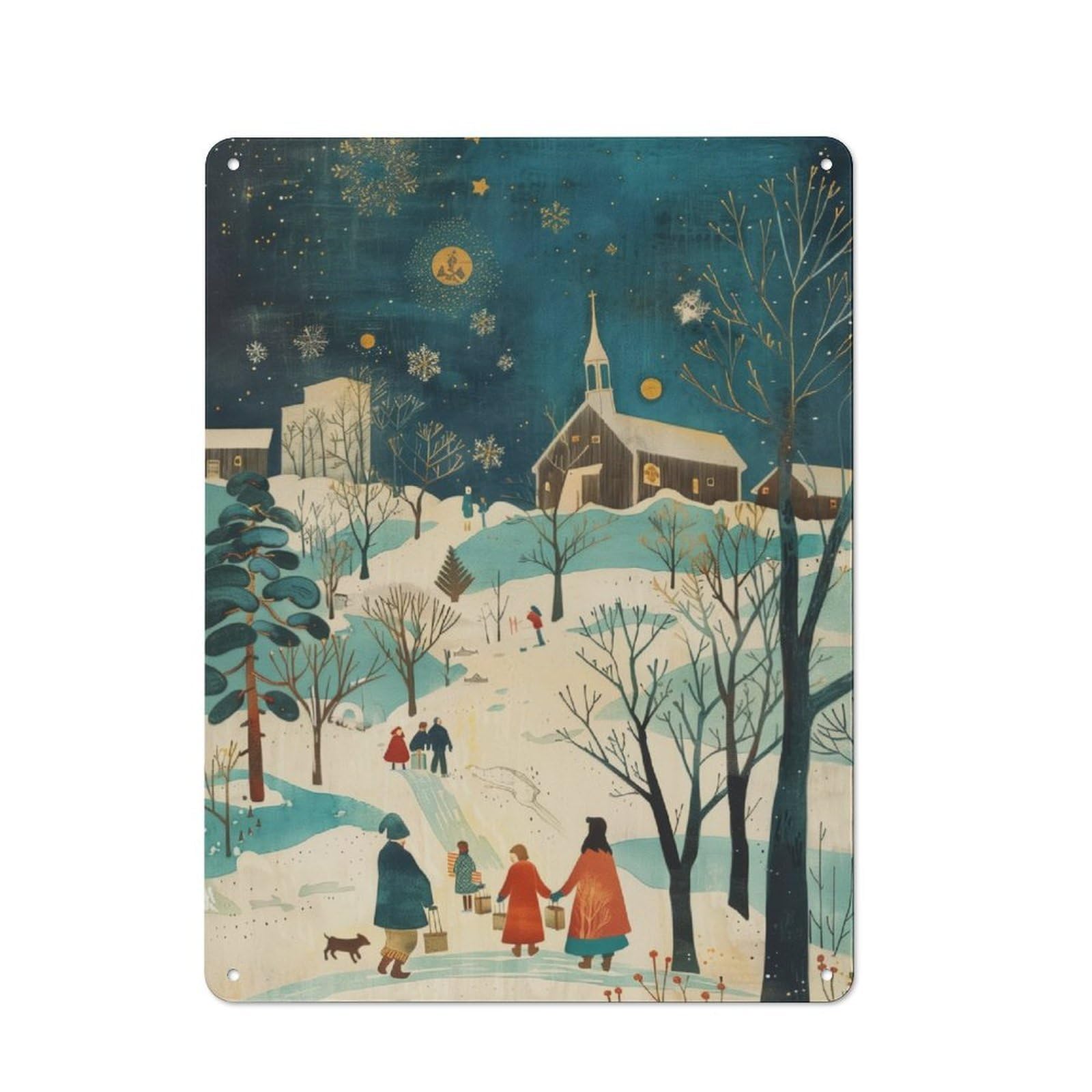Junmoney Christmas10 For Lounge Or Reading Corner, Rustic Tin Sign 40X30cm, For Home Interiors, Feature Walls And Decorative Displays