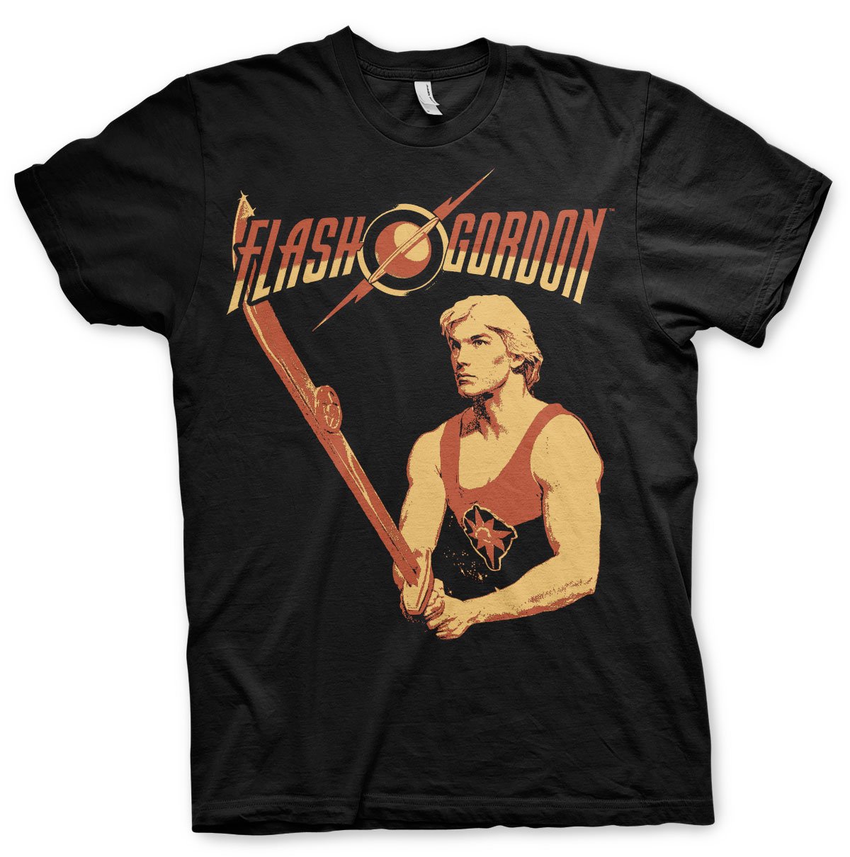 Flash Gordon Officially Licensed Vintage Poster Mens T-Shirt Big & Tall Mens T-Shirt (Black), 4XL