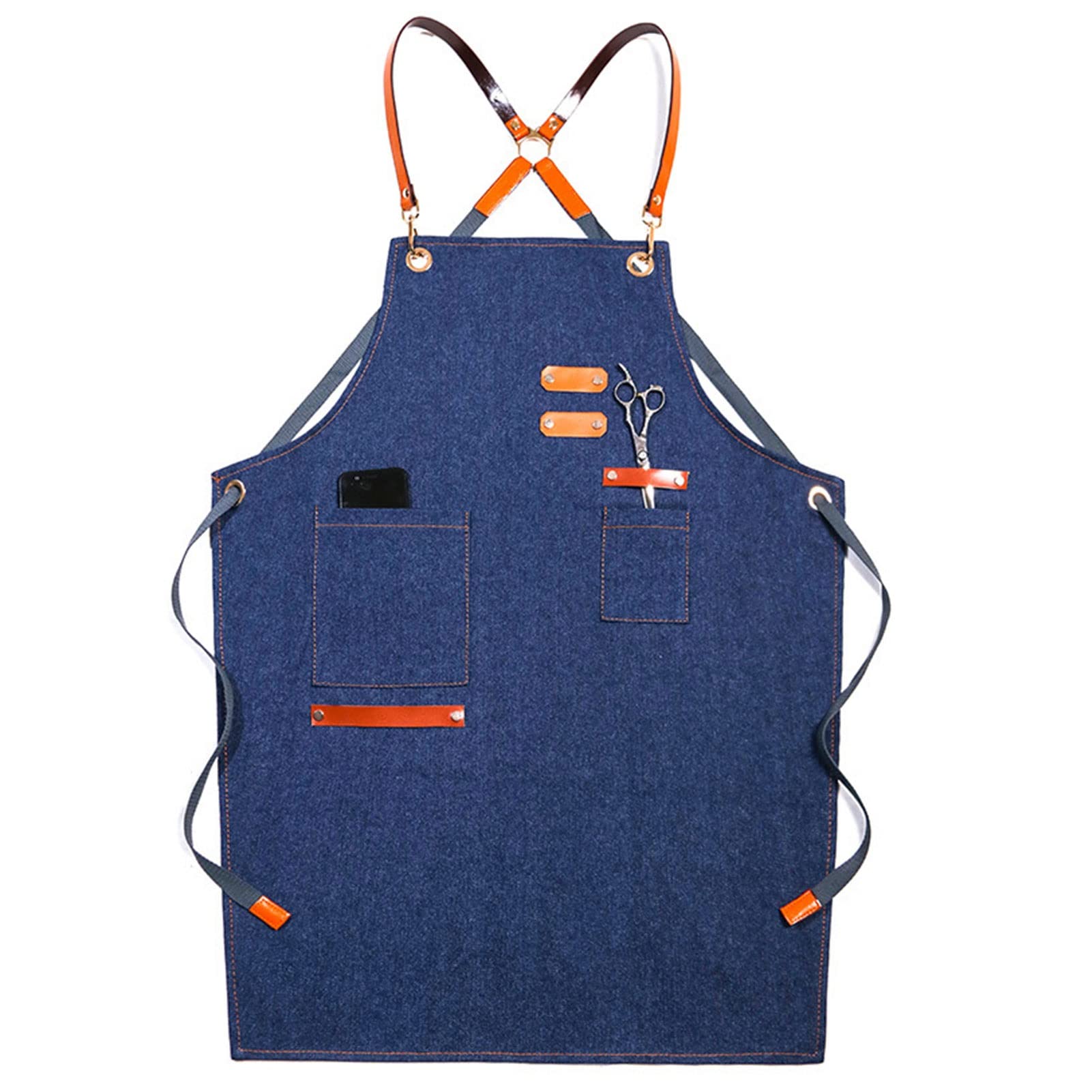 Fartuch szefa kuchni ， Fartuch Denim Bib Fartuch warsztatowy, fartuch narzędziowy, fartuch roboczy, fartuch płócienny, fartuch narzędziowy warsztatowy z regulowanymi paskami
