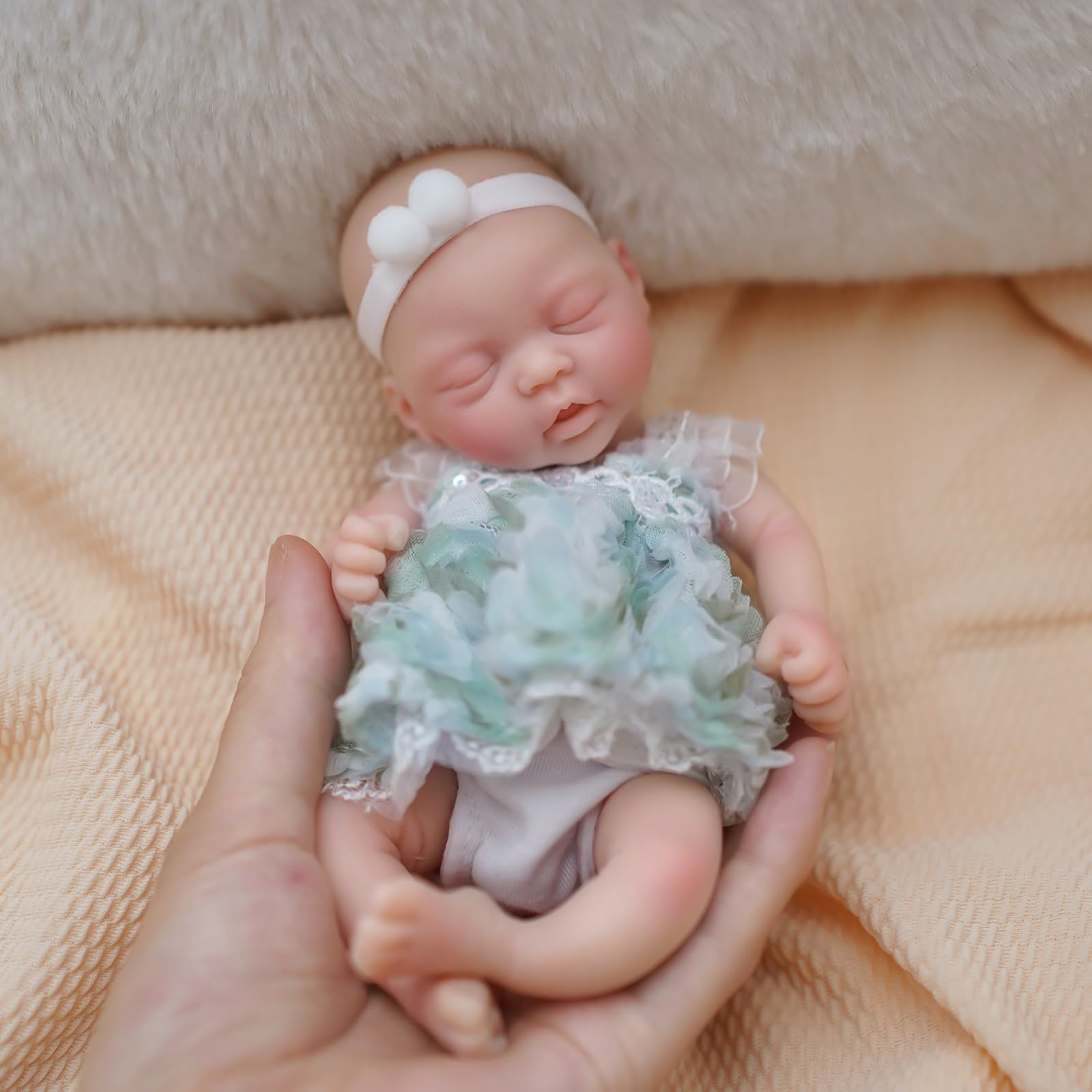 Mini Muñeca Bebé De Silicona Realista - Cuerpo Completo De 18 Cm, Suave Y Hipoalergénico, Con Ropa Removible, Azul, Para Niños Y Coleccionistas