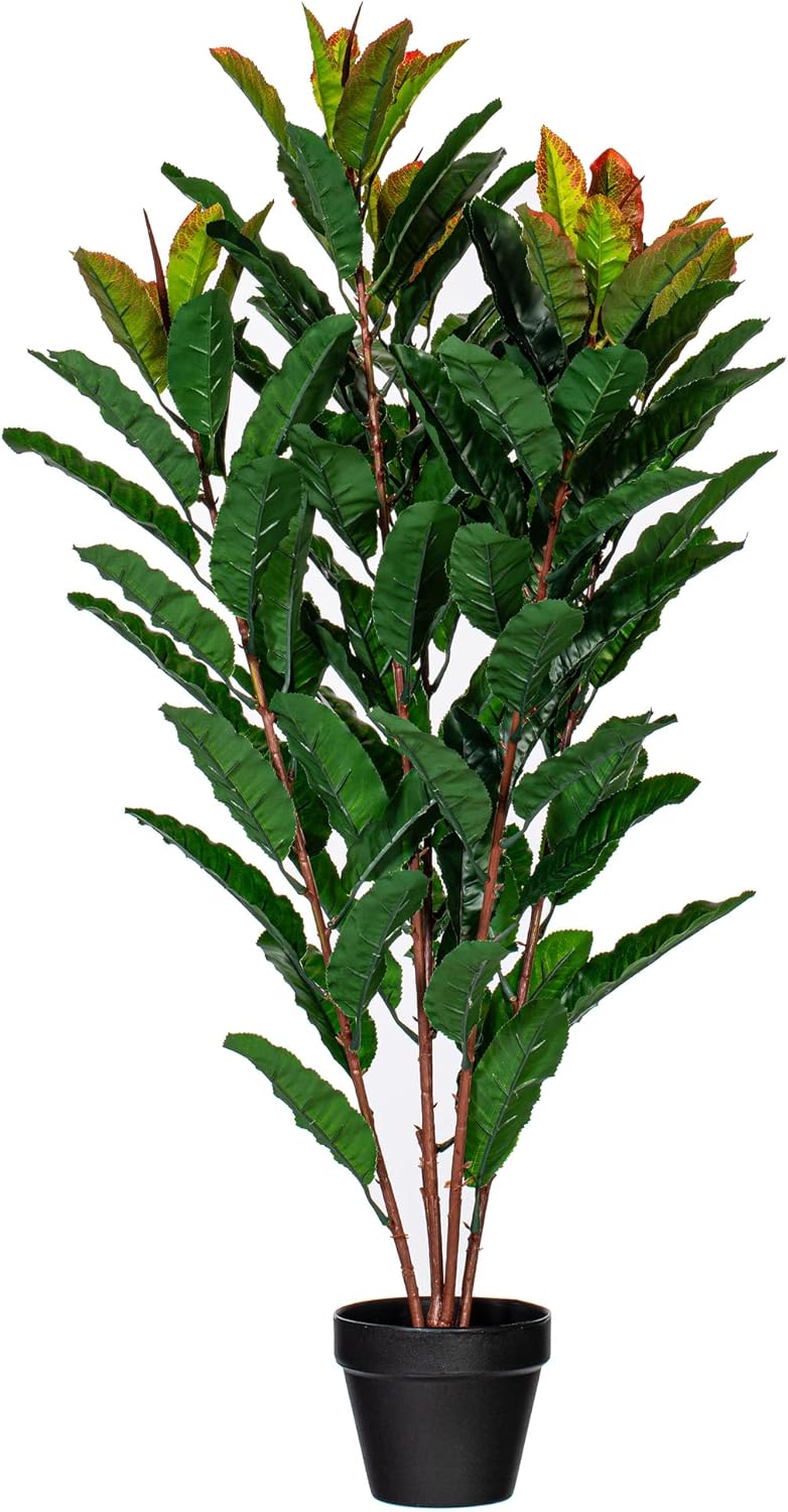 Vickerman Everyday Artificial Green Myrtle Tree 34" with 125 Real Touch Leaves - Lifelike Home Or Office Decor - Premium Faux Potted Plant - Maintenance Free