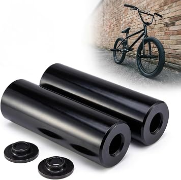 Durable BMX Pegs for Grinding, Co-Mo Steel, 110mm Length, 38mm Diameter, 14mm Axle Hole with 3/8" Adapter,