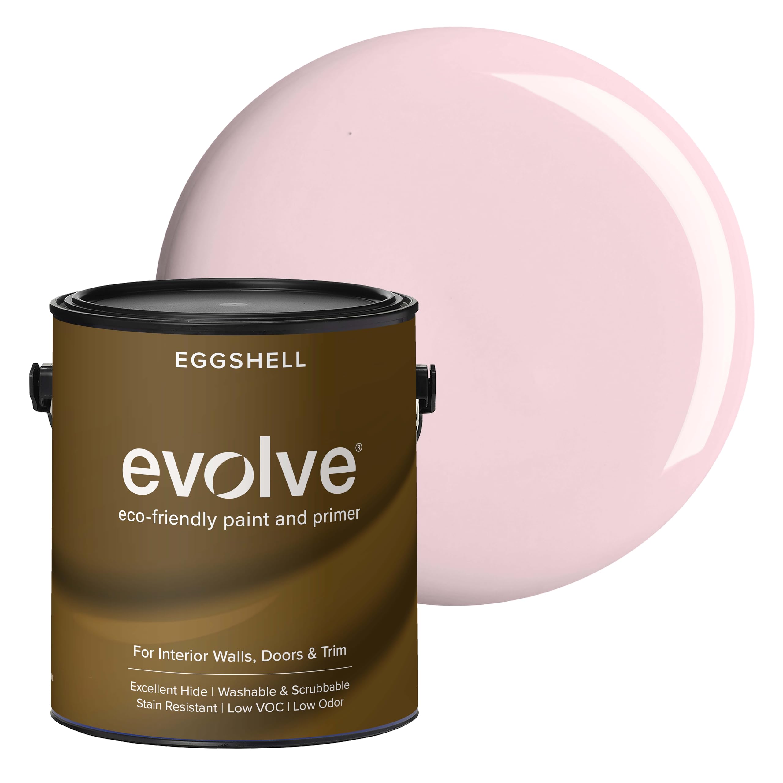 EVOLVE Paint & Primer: Environment-friendly, Low Sheen with One-coat Coverage for Interior & Exterior surfaces (Posy Pink, 1-Gallon)