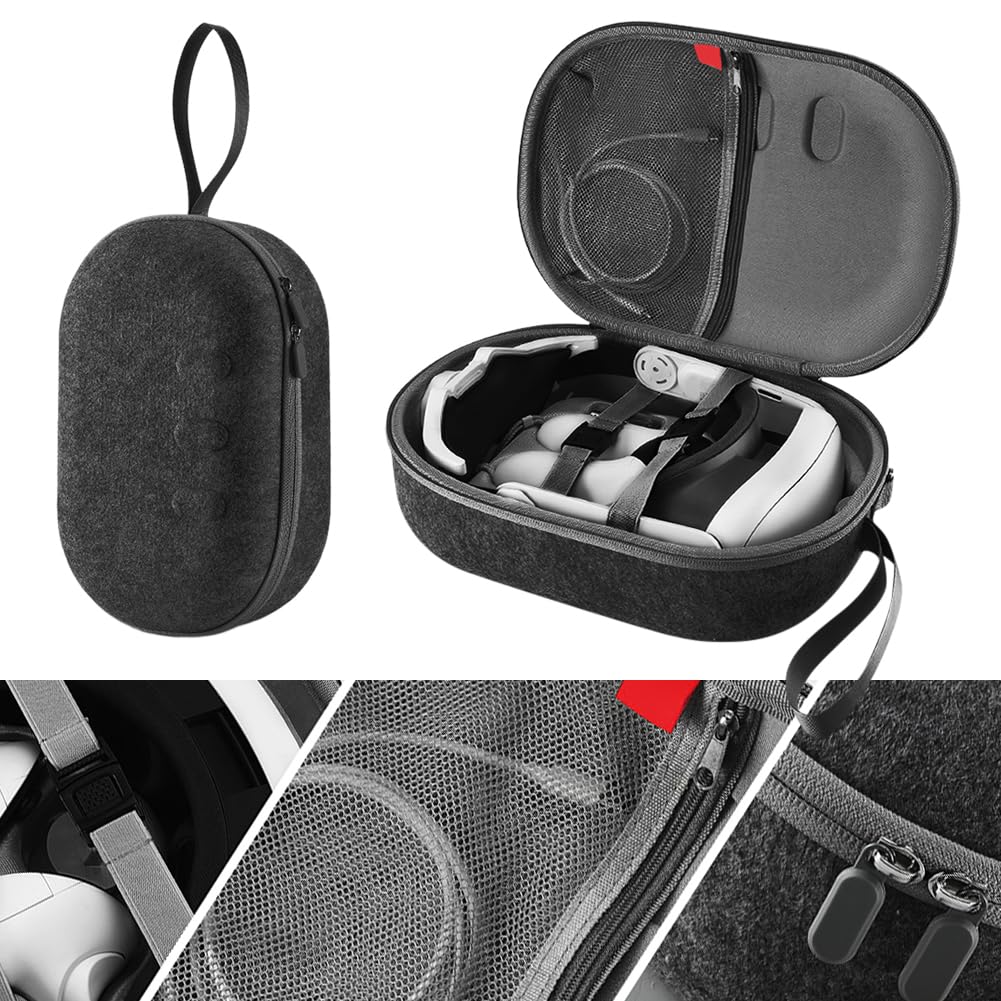 Custodia rigida da trasporto Custodia portatile antiurto Custodia rigida antigraffio con tracolla for Meta/Quest 3 for Quest 3