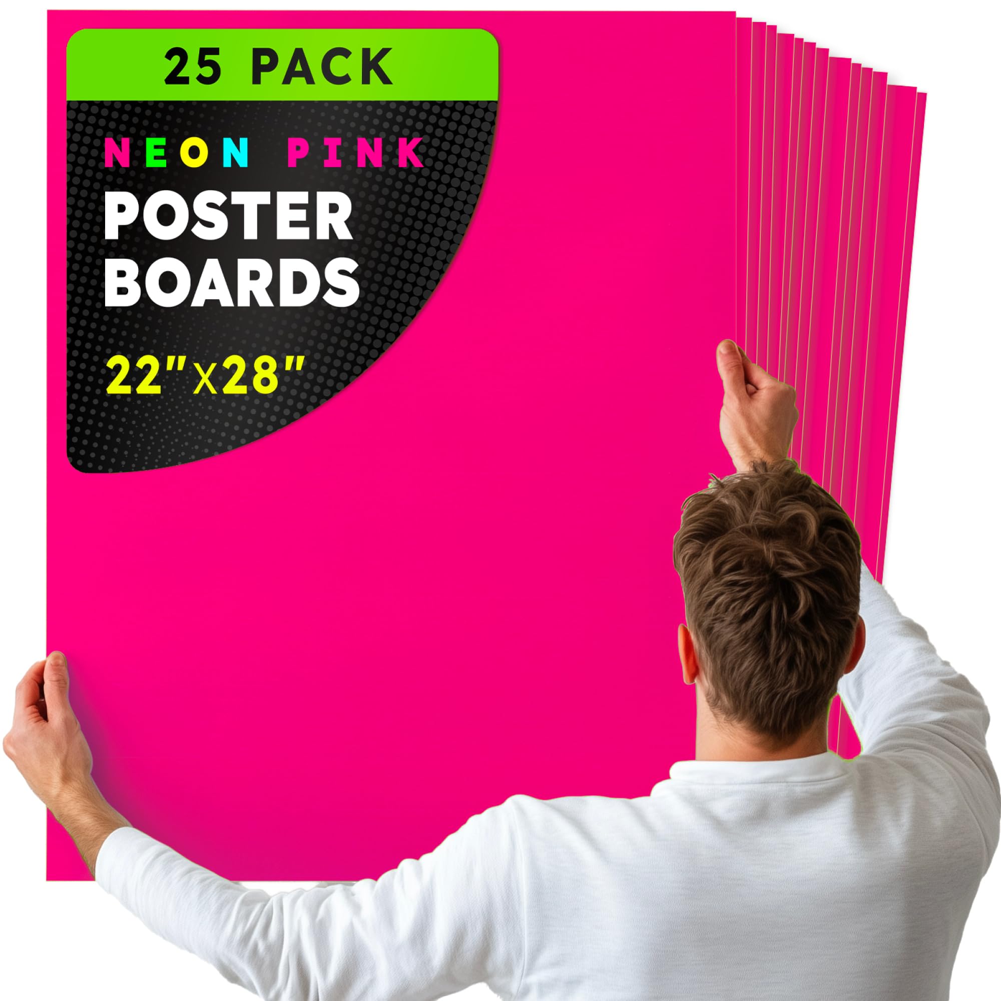 Amazon.com: Hygloss Large Poster Board 22x28 - 25 Neon Pink Single