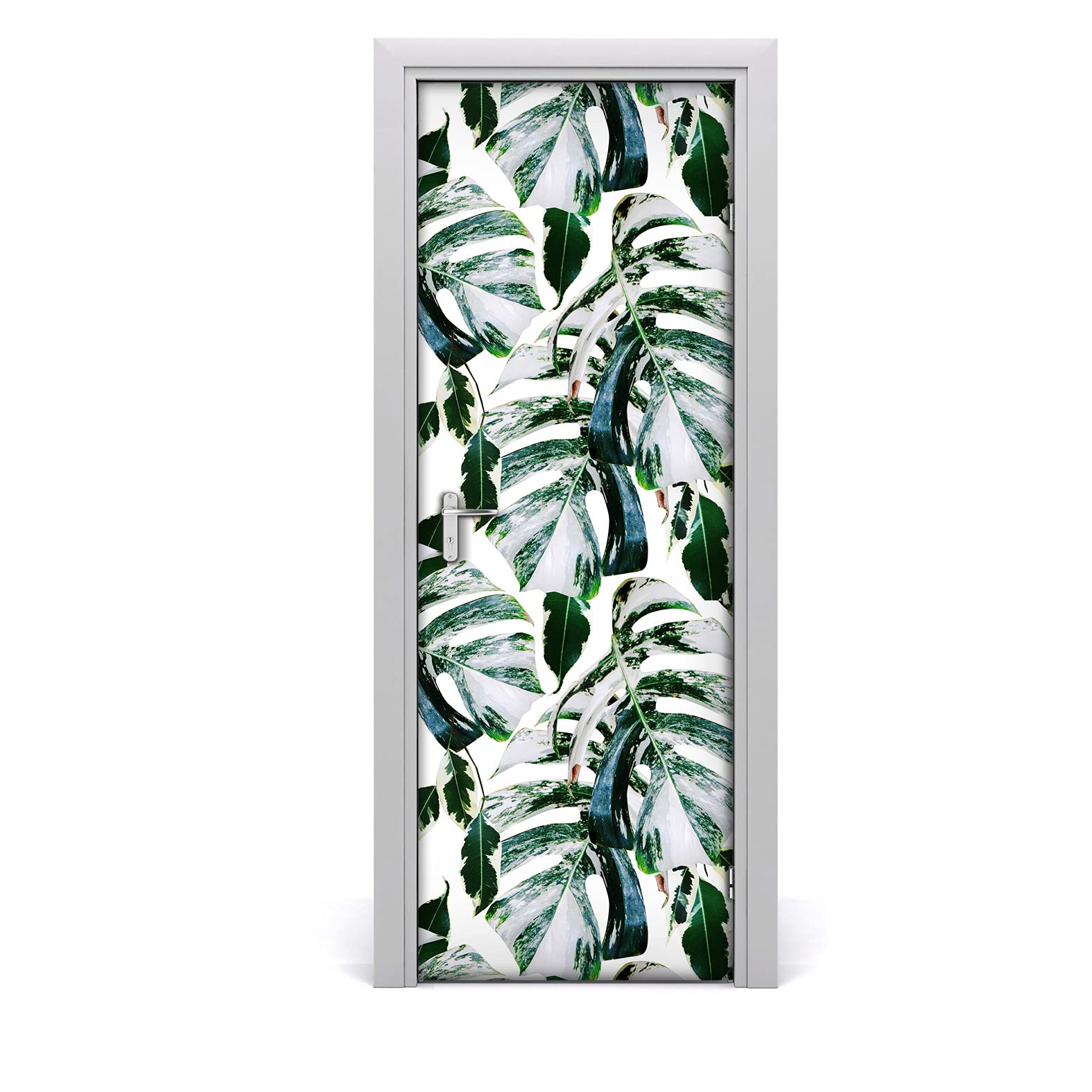 Hojas de palma de menta vinilo autoadhesivo para puertas de baño anti-humedad 70x200