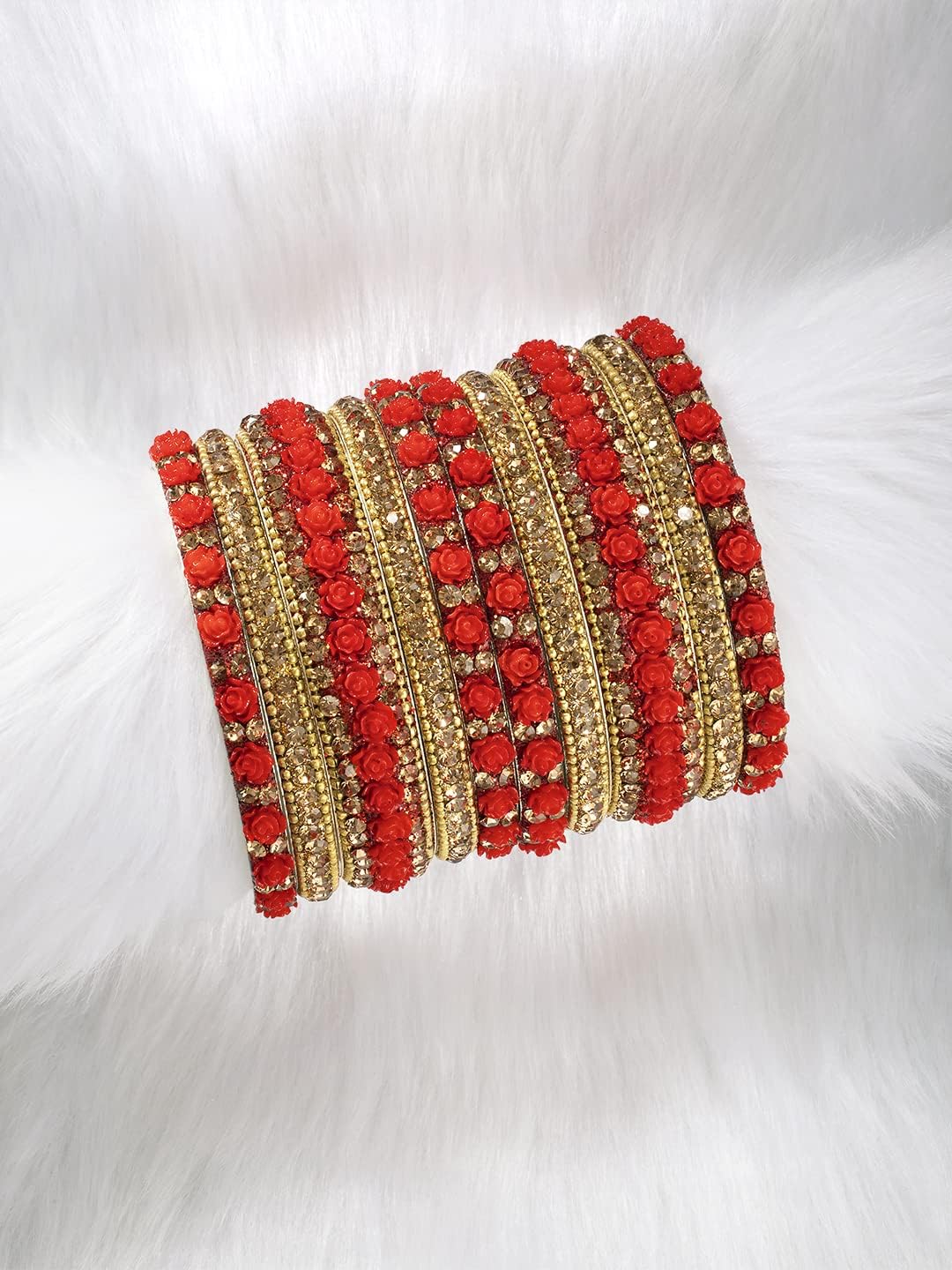 Aheli Ethnic Colorful Metal Bangles Chudha Set Stone Studded Bangle Set Indian Wedding Wear Fashion Jewelry Gift for Women