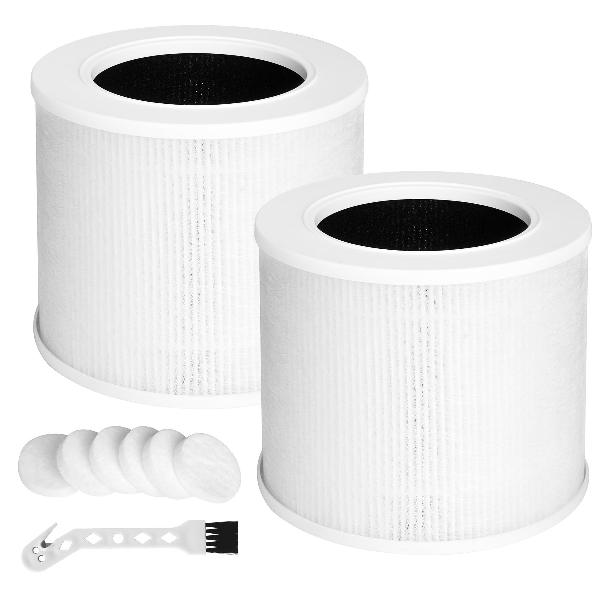 Il filtro di ricambio HEPA 3 in 1 per LEVOIT Core Mini include due filtri purificatori d'aria e sei tamponi profumati, rimuovendo efficacemente gli odori e migliorando la qualità dell'aria