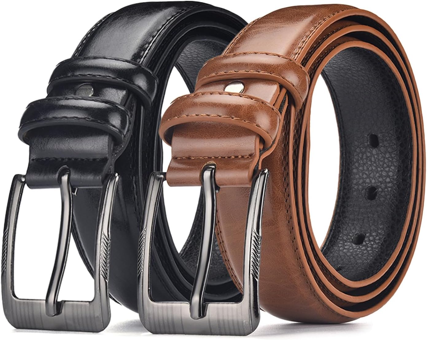 Luxury Crocodile Pattern Leather Belt with Automatic Buckle, Black and Brown, Gold and Gunmetal Buckle, Ratchet Design