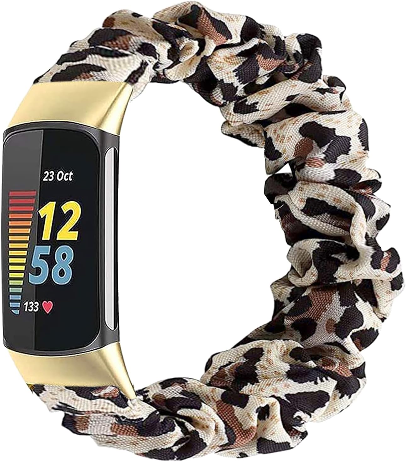 Scrunchie Bands for Compatible with Fitbit Charge 5/6 Women Strap Elastic Scrunchy Replacement Watch Soft Stretchy Band For Charge 5/6