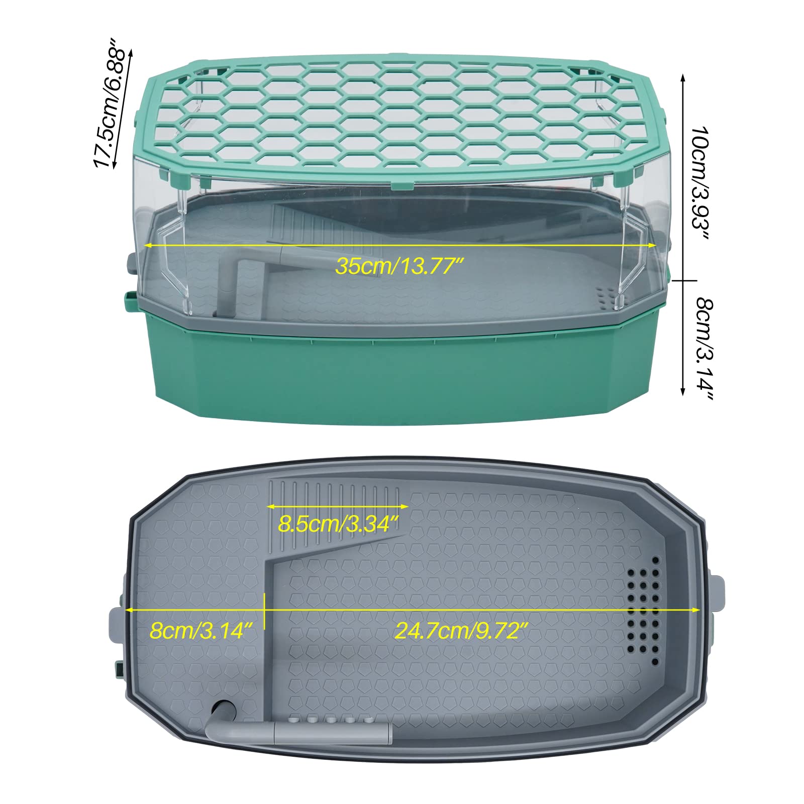 Turtle Tank Aquarium avec Pompe à Eau Habitat de Reptile Turtle Tank Terrarium Turtle Basking Platform avec Couche Filtrante du Système de Douche
