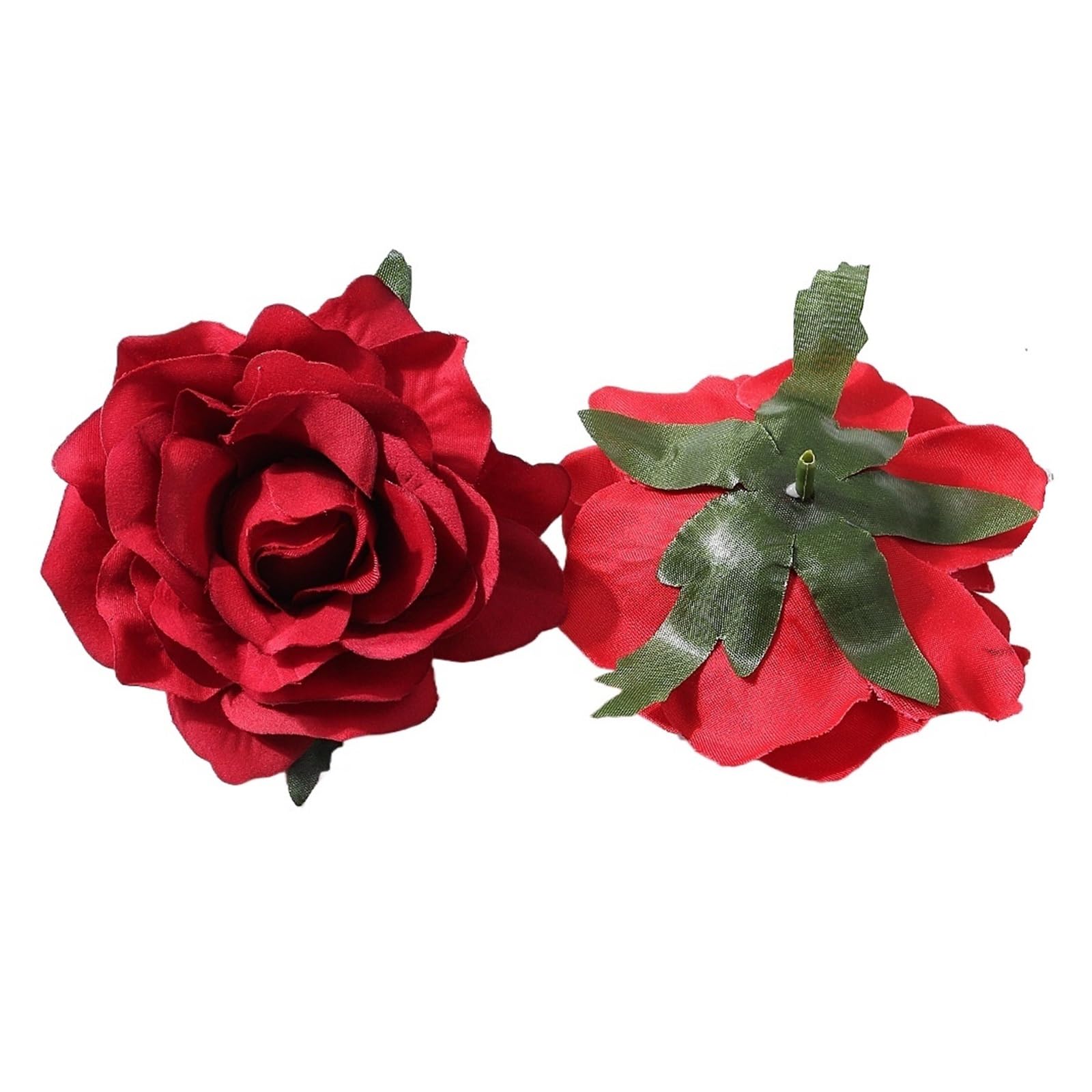 Casetlong 5Pcs 10cm Artificial Flowers Heads Silk Fake For Home Decor Marriage Wedding Decoration DIY Garland Accessories(Red)